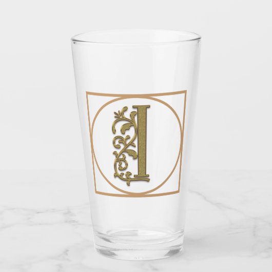 BRIEF I MONOGRAM Beauful Wedding New Home Gift Glas (Voorkant)