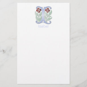 Brief I Monogram Fleur de lis Briefpapier