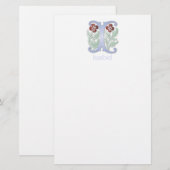Brief I Monogram Fleur de lis Briefpapier (Voorkant / Achterkant)