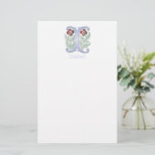 Brief I Monogram Fleur de lis Briefpapier (Staand voorkant)