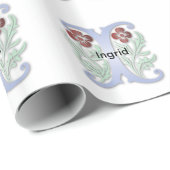 Brief I Monogram Fleur de lis Cadeaupapier (Rol Hoek)