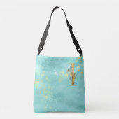 *~ BRIEF I - Monogram Gold Glitter Turquoise Blue Crossbody Tas (Achterkant)