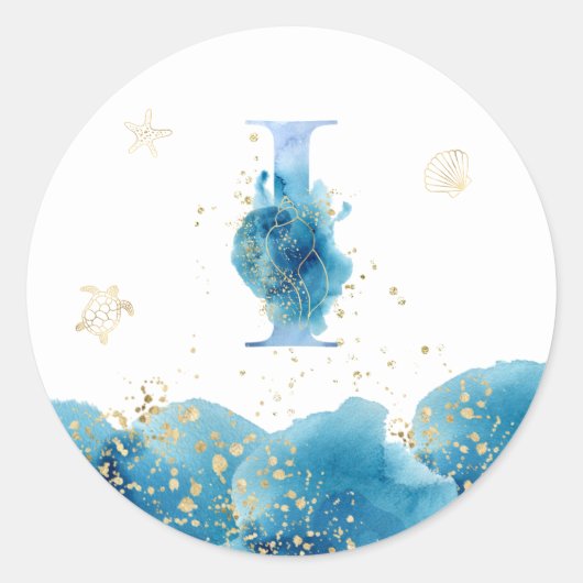 *~* BRIEF I - Zee Ocean Beach Envelope Sticker (Voorkant)