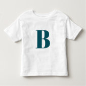 Brief initiaal | Blauwgroen monogram Modern Stijlv Kinder Shirts (Voorkant)