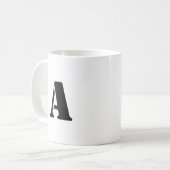 Brief initiaal | Blauwgroen monogram Modern Stijlv Koffiemok (Voorkant links)