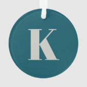 Brief initiaal | Blauwgroen monogram Modern Stijlv Ornament (achterkant)