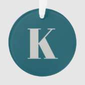 Brief initiaal | Blauwgroen monogram Modern Stijlv Ornament (voorkant)