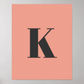 Brief initiaal | Monogram Modern Stijlvolle Perk Poster (Voorkant)