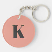 Brief initiaal | Monogram Modern Stijlvolle Perk Sleutelhanger (Achterkant)