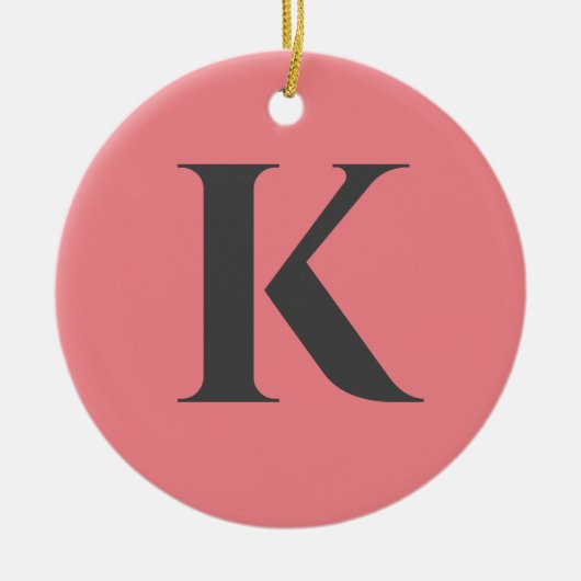 Brief initiaal | Monogram Modern Stylish Trendy Keramisch Ornament (Voorkant)