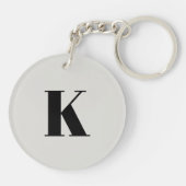 Brief initiaal | Monogram Modern Stylish Trendy Sleutelhanger (Achterkant)