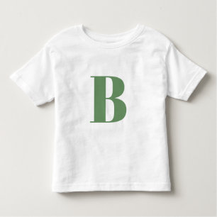 Brief initiaal   Monogram Modern Trendy Sage Green Kinder Shirts