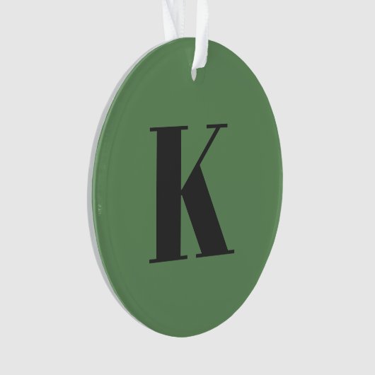 Brief initiaal | Monogram Modern Trendy Sage Green Ornament (voorkant)