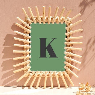 Brief initiaal   Monogram Modern Trendy Sage Green Poster