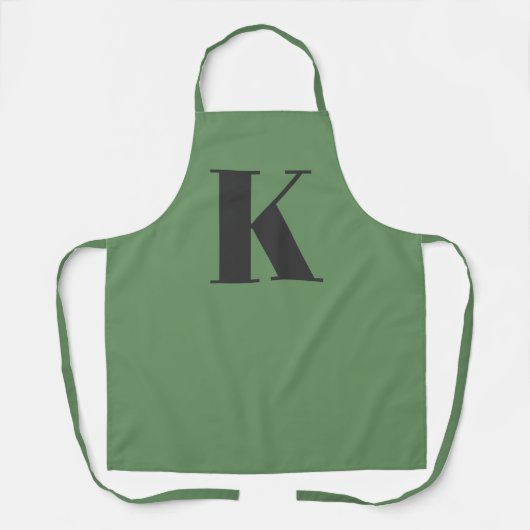 Brief initiaal | Monogram Modern Trendy Sage Green Schort (Voorkant)