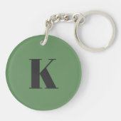 Brief initiaal | Monogram Modern Trendy Sage Green Sleutelhanger (Achterkant)