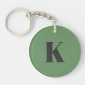 Brief initiaal | Monogram Modern Trendy Sage Green Sleutelhanger (Voorkant)