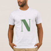 Brief initiaal | Monogram Modern Trendy Sage Green T-shirt (Voorkant)