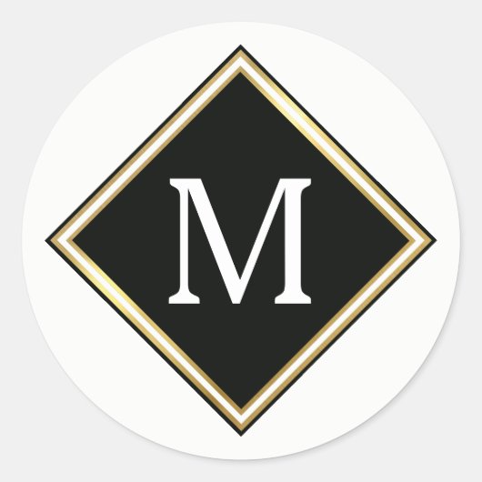 Brief initiaal ronde sticker (Voorkant)