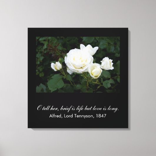 Brief is leven maar liefde is lang (Tennyson quote Canvas Afdruk (Voorkant)