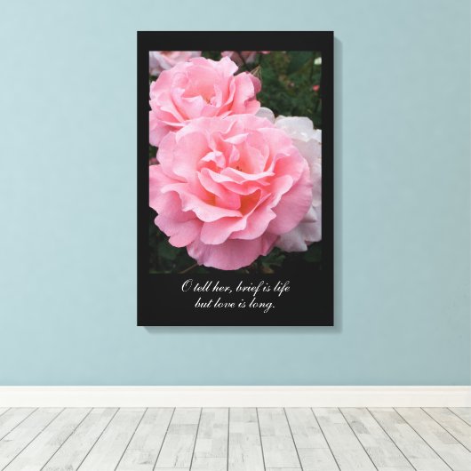 Brief is leven maar liefde is lang (Tennyson quote Canvas Afdruk (Insitu (Houten vloer))