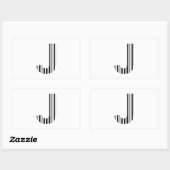 BRIEF J BAR CODE Eerste Initiaal Barcode Patroon Rechthoekige Sticker (Vel)