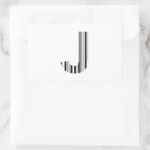 BRIEF J BAR CODE Eerste Initiaal Barcode Patroon Rechthoekige Sticker (Tas)