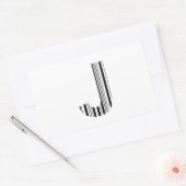 BRIEF J BAR CODE Eerste Initiaal Barcode Patroon Rechthoekige Sticker (Envelop)