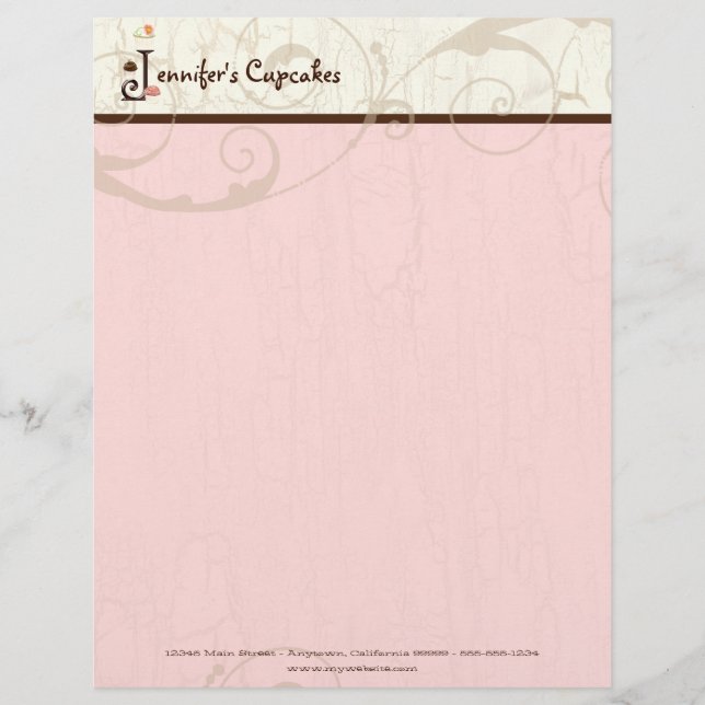 Brief J Cupcake Business Letterhead Persoonlijk Briefhoofd (Voorkant)