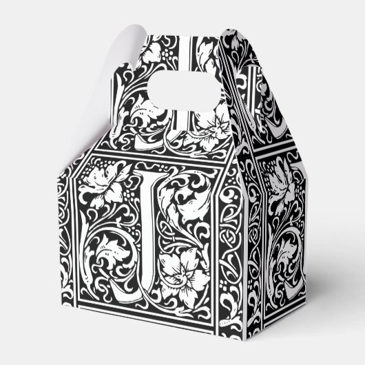 Brief J Middeleeuws Monogram Art Nouveau Bedankdoosjes (Voorkant Zijde)