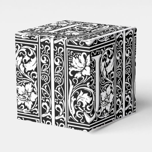 Brief J Middeleeuws Monogram Art Nouveau Bedankdoosjes (Voorkant Zijde)