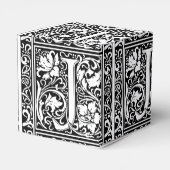 Brief J Middeleeuws Monogram Art Nouveau Bedankdoosjes (Achterkant)