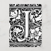 Brief J Middeleeuws Monogram Art Nouveau Briefkaart (Voorkant)