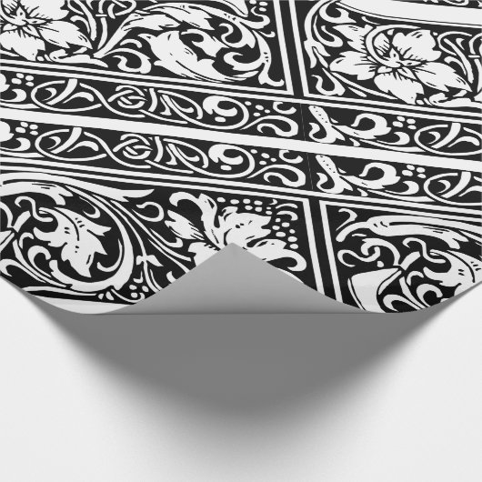 Brief J Middeleeuws Monogram Art Nouveau Cadeaupapier (Hoek)