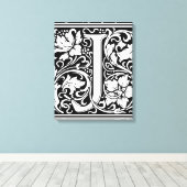Brief J Middeleeuws Monogram Art Nouveau Canvas Afdruk (Insitu (Houten vloer))