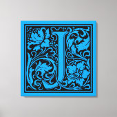 Brief J Middeleeuws Monogram Art Nouveau Canvas Afdruk (Voorkant)
