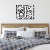 Brief J Middeleeuws Monogram Art Nouveau Canvas Afdruk (Insitu (Slaapkamer))