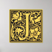 Brief J Middeleeuws Monogram Art Nouveau Canvas Afdruk (Voorkant)