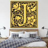 Brief J Middeleeuws Monogram Art Nouveau Canvas Afdruk (Insitu (Slaapkamer))