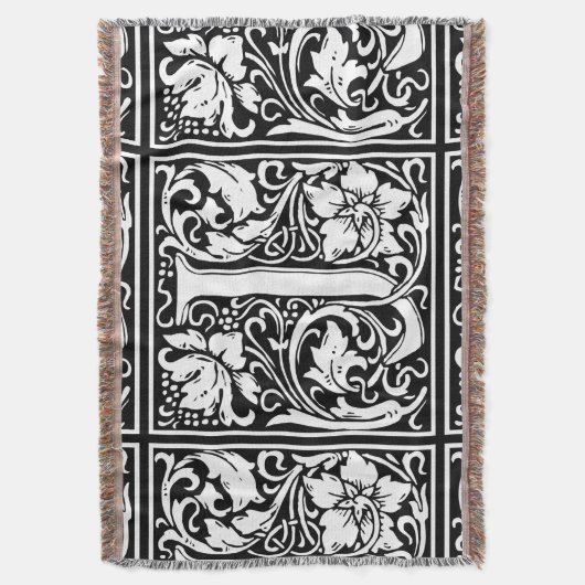 Brief J Middeleeuws Monogram Art Nouveau Deken (Voorkant Verticaal)