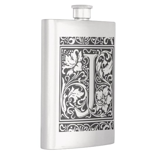 Brief J Middeleeuws Monogram Art Nouveau Flacon (Rechts)