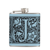 Brief J Middeleeuws Monogram Art Nouveau Heupfles (Voorkant)