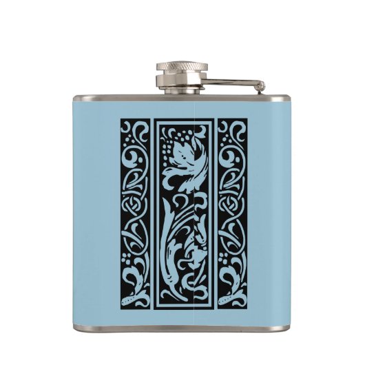 Brief J Middeleeuws Monogram Art Nouveau Heupfles (Achterkant)