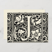 Brief J Middeleeuws Monogram Art Nouveau Kaart (Voorkant / Achterkant)