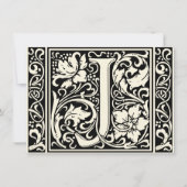 Brief J Middeleeuws Monogram Art Nouveau Kaart (Voorkant)