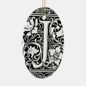 Brief J Middeleeuws Monogram Art Nouveau Keramisch Ornament (Rechts)