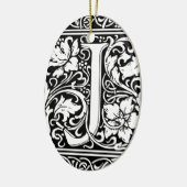 Brief J Middeleeuws Monogram Art Nouveau Keramisch Ornament (Links)