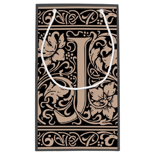 Brief J Middeleeuws Monogram Art Nouveau Klein Cadeauzakje (Achterkant)