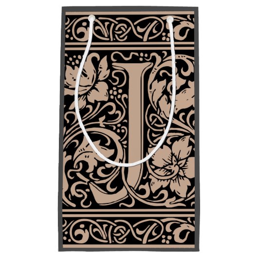 Brief J Middeleeuws Monogram Art Nouveau Klein Cadeauzakje (Voorkant)