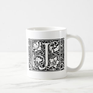 Brief J Middeleeuws Monogram Art Nouveau Koffiemok